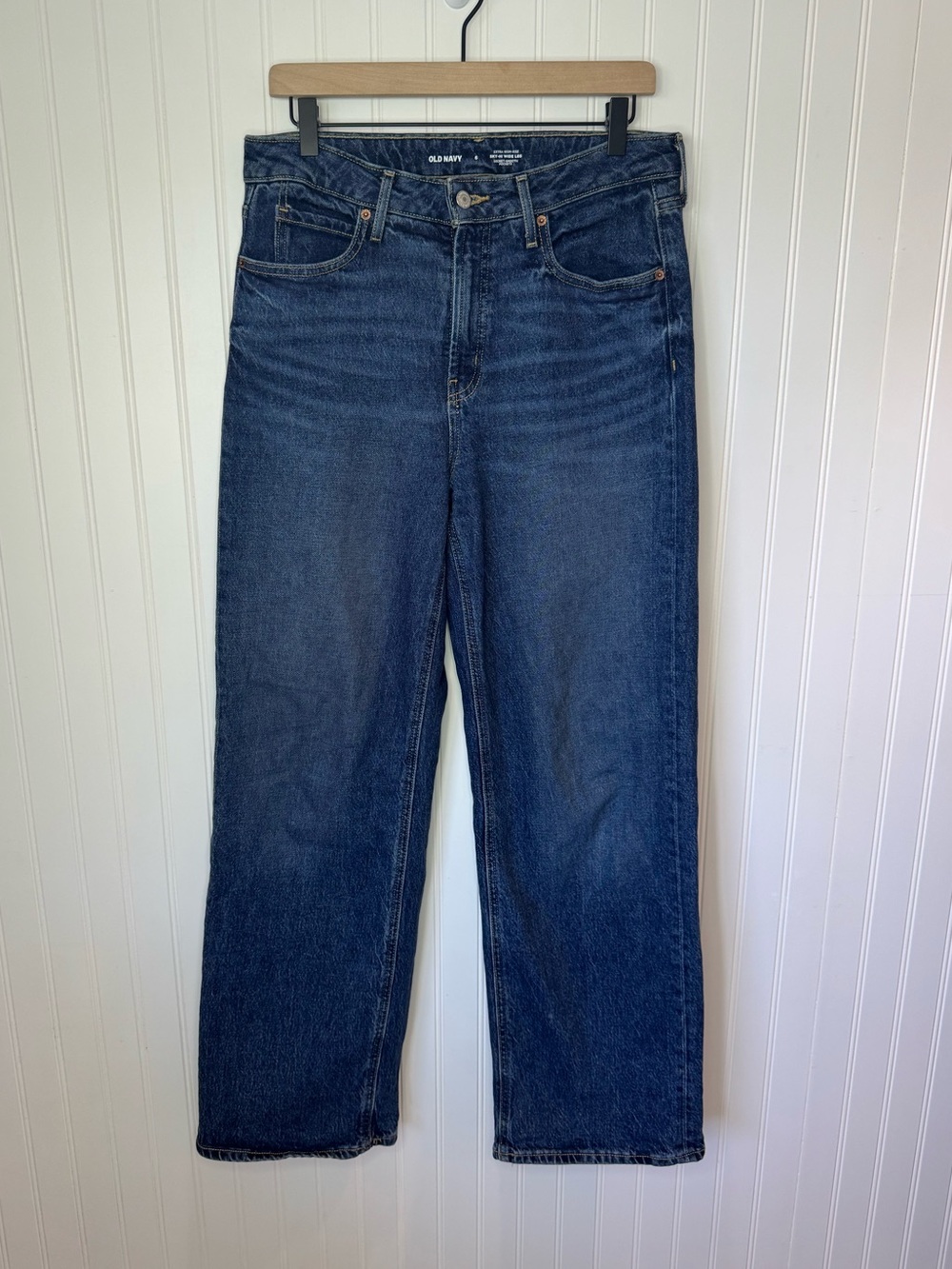 Old Navy Womens Sky Hi Wide Leg Extra High Rise Blue Vintage Medium Wash Jeans 6